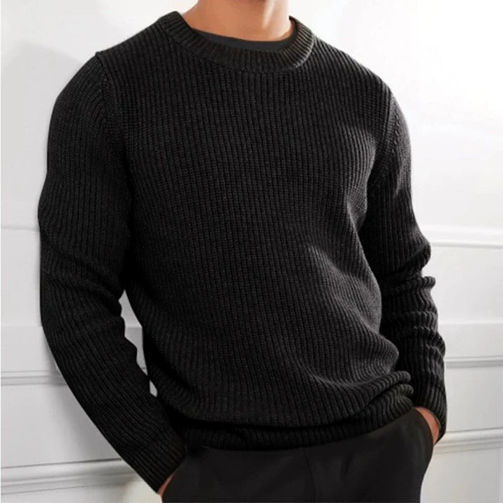 Herren klassischer Strickpullover für Herbst & Winter. Warmer Langarmpullover in Standarddicke, ideal für Freizeit.