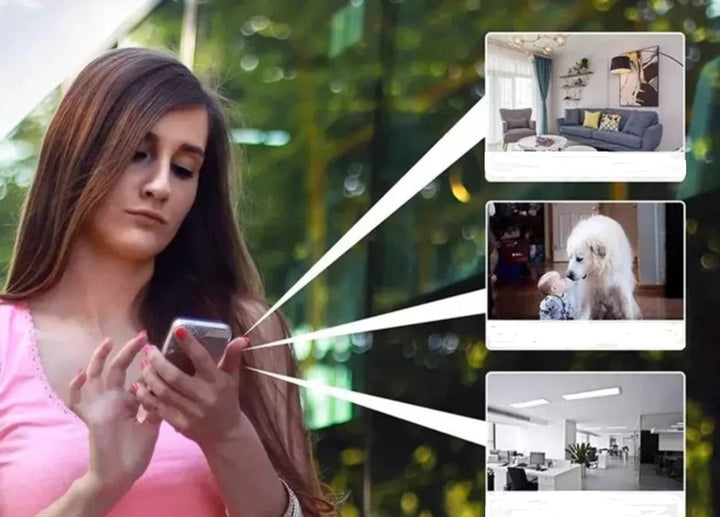 Vielseitige SafeWatch Mini WLAN-Kamera, einfach montierbar als Außen- oder Innenkamera für Ihr Zuhause.