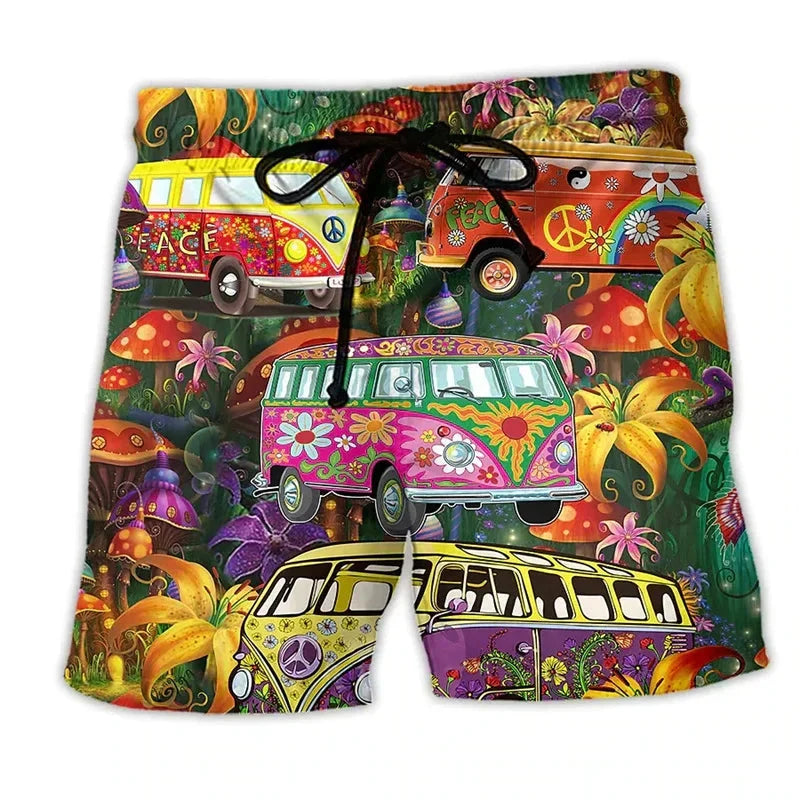 Komfortable Herren Schwimmshorts mit coolem Graffiti Print. Schnelltrocknend, ideal für Sommerurlaub & Pool.