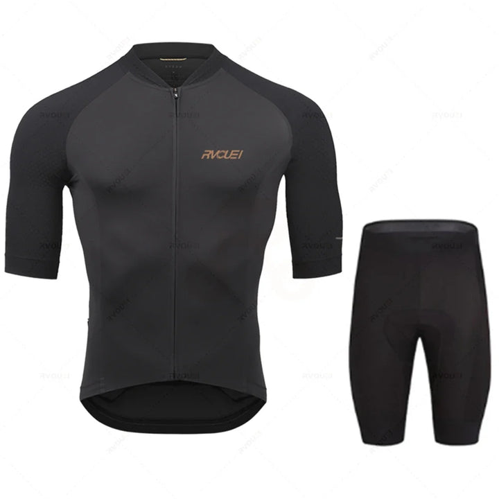 Stylisches Herren Radtrikot Set, schnelltrocknend, für Rennrad- und MTB-Fahrer im Sommer.