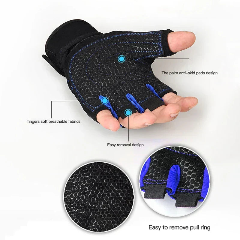 Ergonomische Unisex Trainingshandschuhe mit Handgelenkstütze für Radfahren & Fitness.