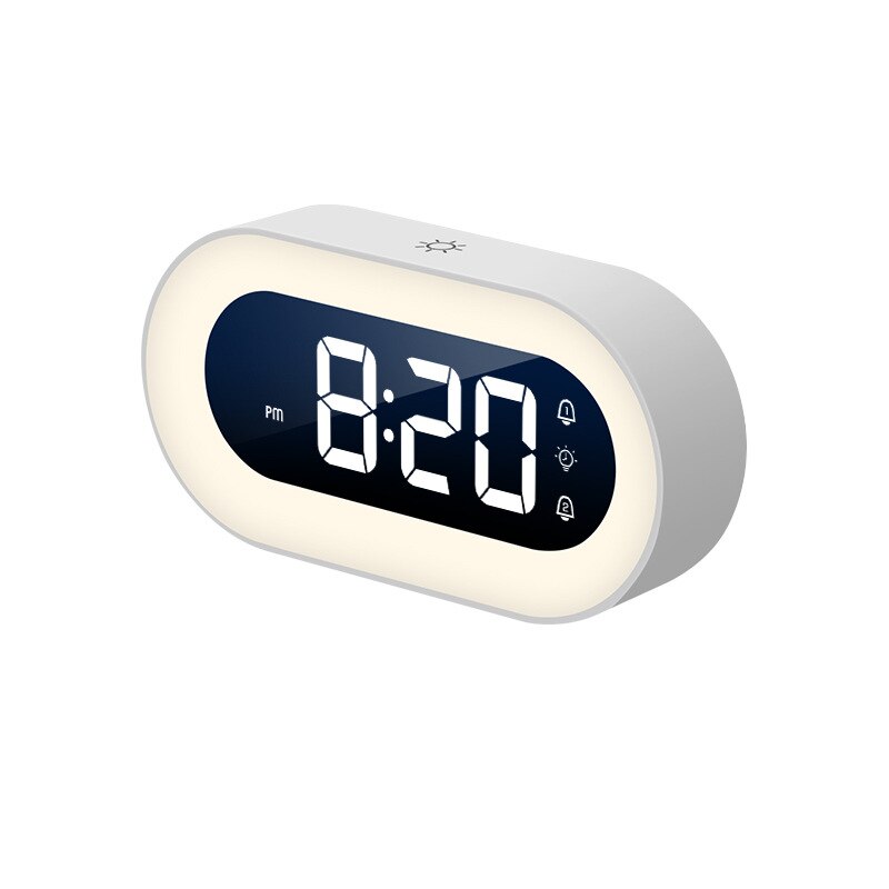 Kompakter Lumino Digitalwecker mit integriertem Nachtlicht, optimales Wohnaccessoire fürs moderne Schlafzimmer.