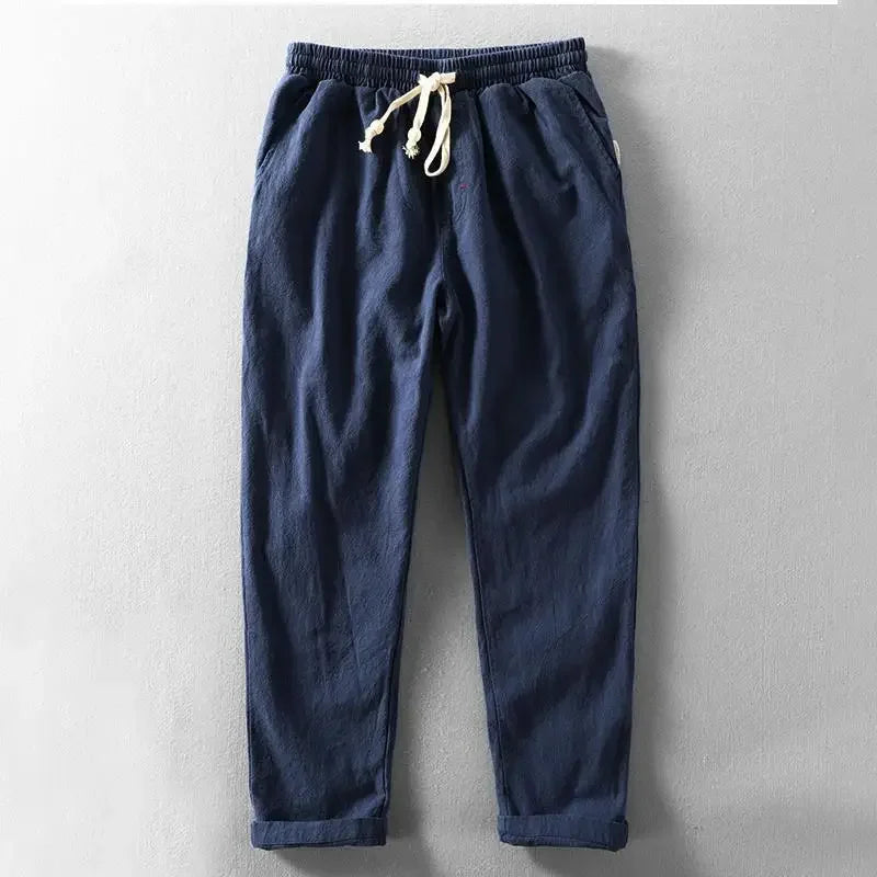 Leichte Herren-Strandhose aus Leinen, perfekt für Reisen und entspannte Tage am Strand oder in der Stadt.