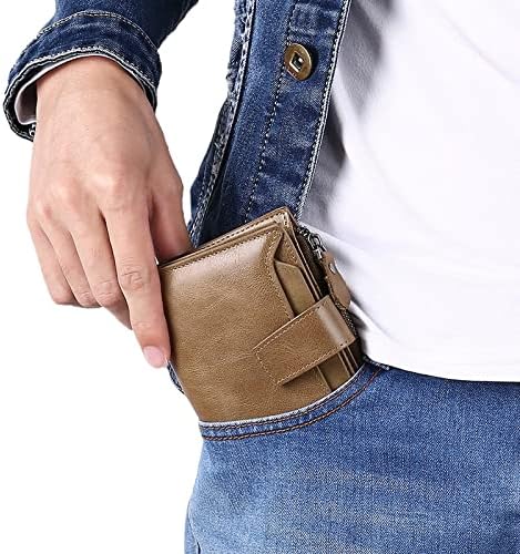 Hochwertige kurze Geldbörse, unisex, mit RFID-Schutz und intelligentem System für Karten & Münzen.