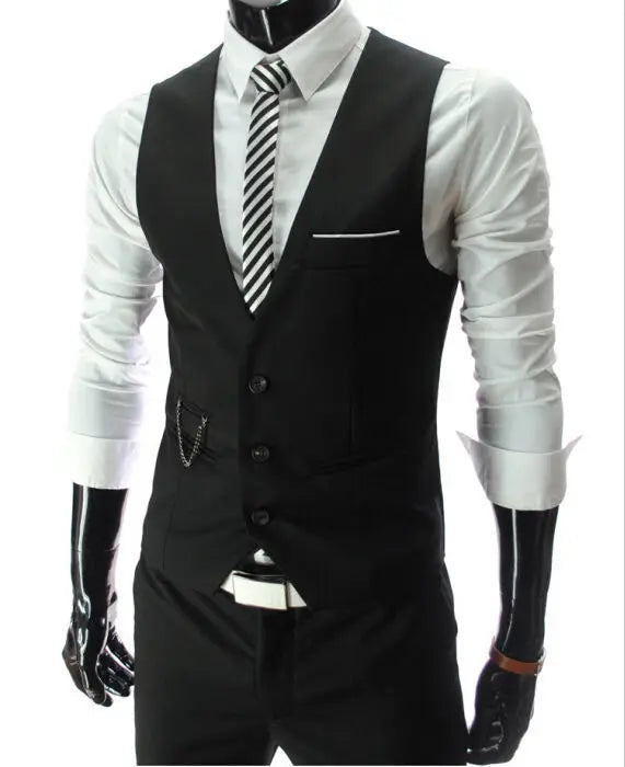Komfortable & moderne schwarze Montelvio Slim Fit Business Weste für Herren, ideal für den ganzen Tag.