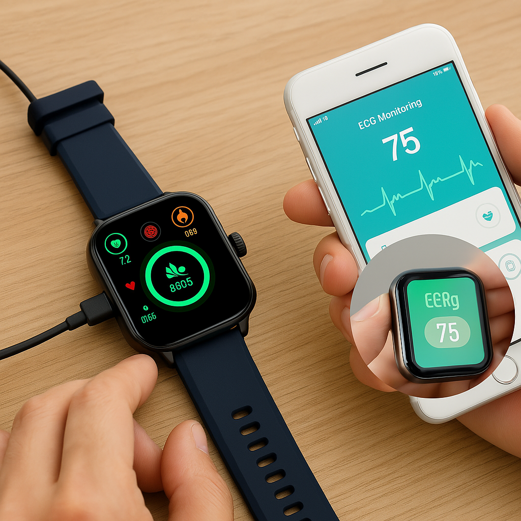 Fitnessuhr mit HD-Touchscreen, Schrittzähler & langer Akkulaufzeit – Ihr Gadget für Gesundheit.