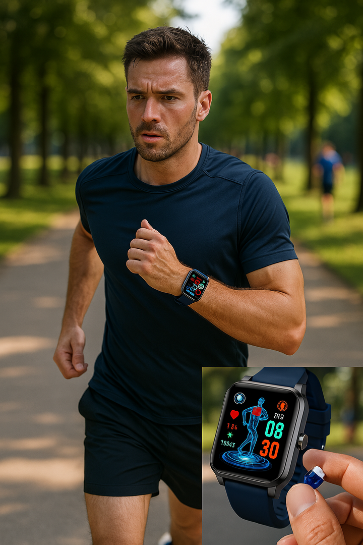 Elegante Unisex Smartwatch mit HD-Display, perfekt für Sport & smarte Benachrichtigungen.