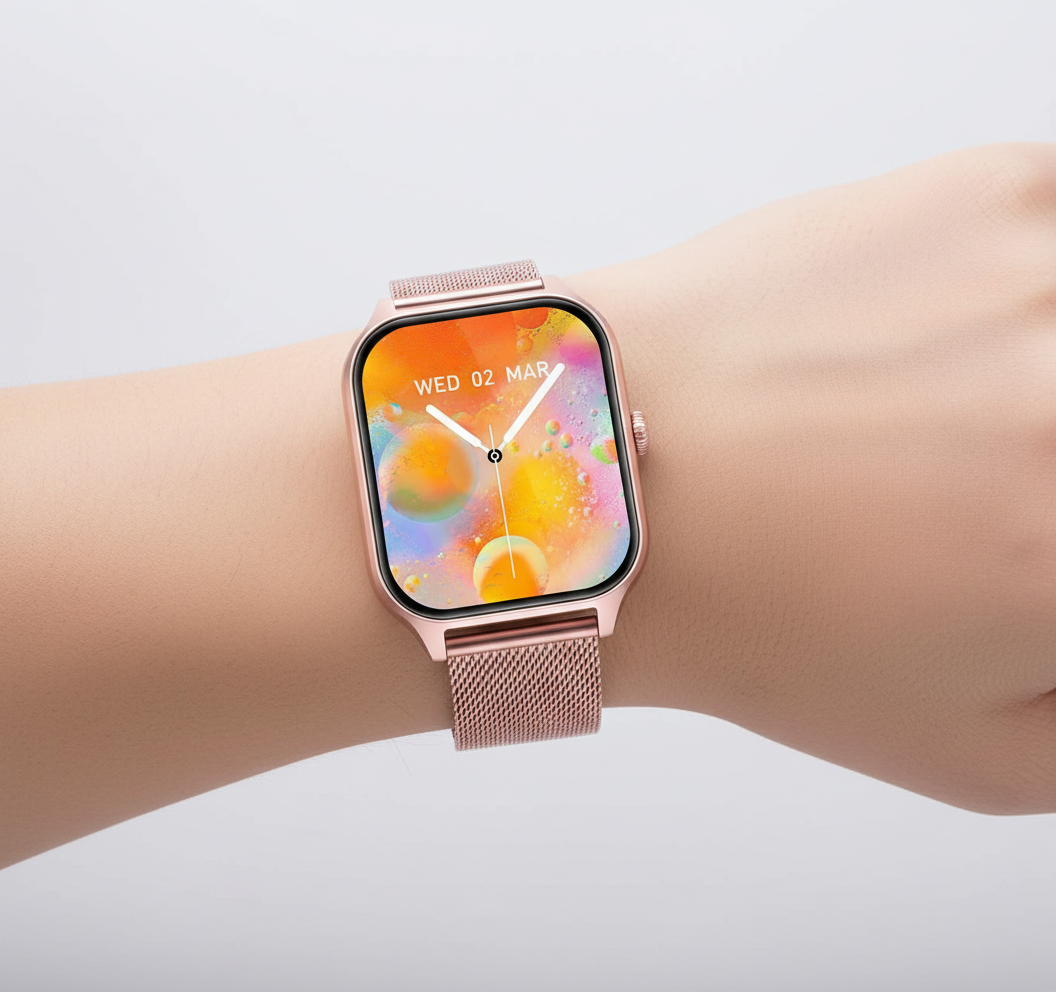 High-Tech Damen Smartwatch StyleTrack mit präzisen Herzfrequenz- und Schrittzähler-Funktionen für Ihre Gesundheit.