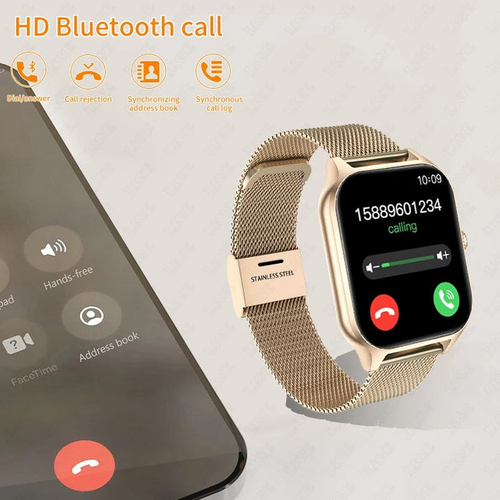 Moderne StyleTrack Smartwatch für Damen, verbindet Stil mit umfassenden Fitness-Tracking-Funktionen nahtlos.