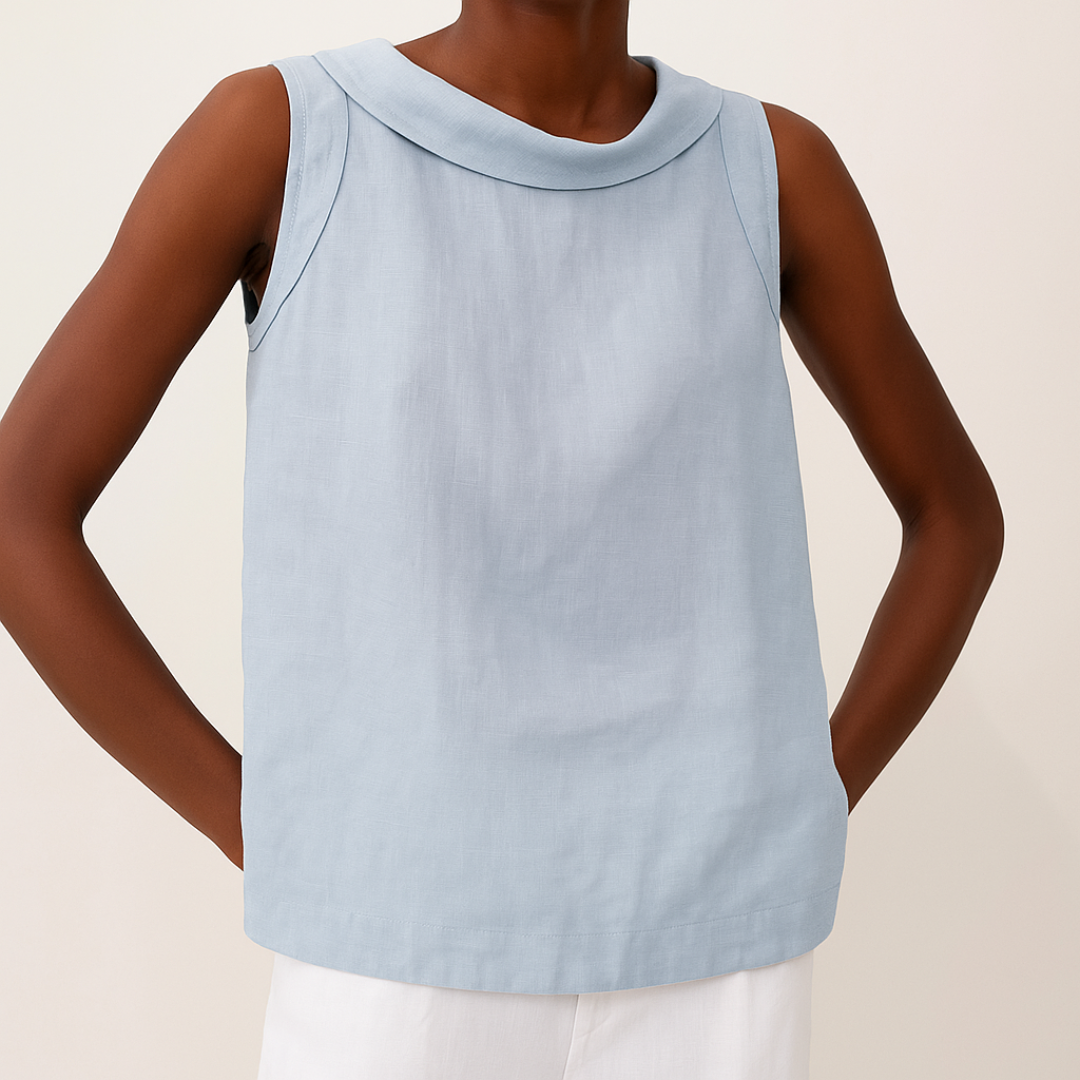 Damen Basic Top mit elegantem Rollkragen, ärmellos, ein vielseitiges Kleidungsstück für den Sommer.