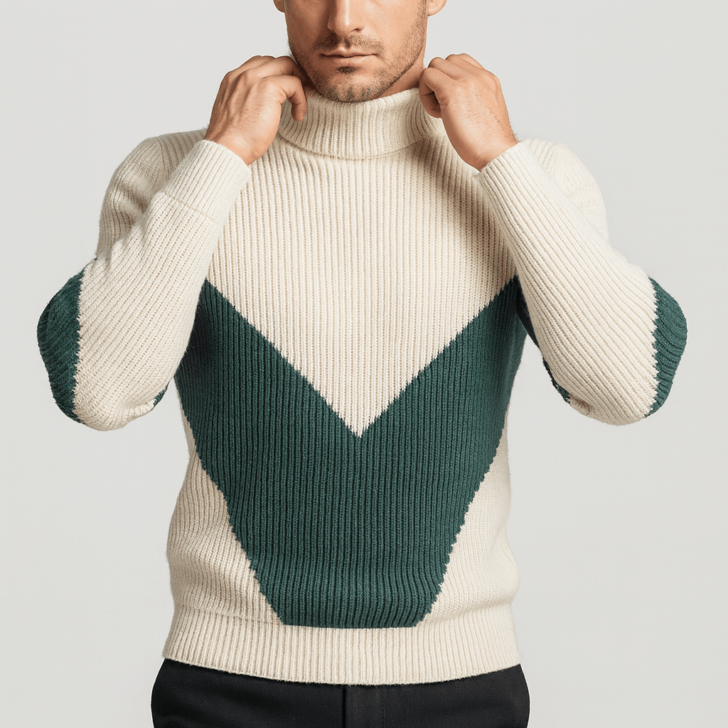 Fomari | Rippstruktur Rollkragenpullover aus warmer Wollmischung