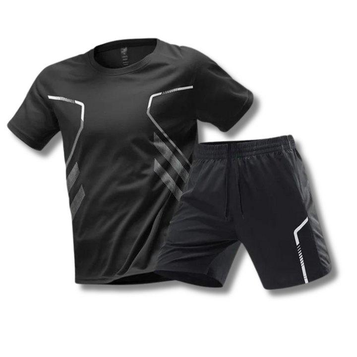 Herren Sport Set: Atmungsaktives Kurzarmoberteil & schnelltrocknende Sporthosen. Ideal für Fitness & Training.
