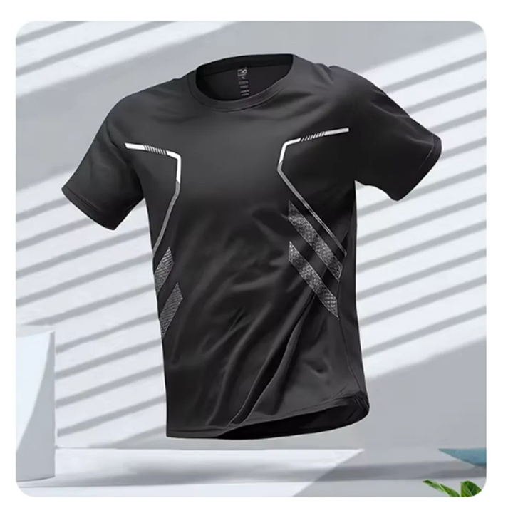 Atmungsaktives Kurzarm Sport-T-Shirt für Herren. Perfekt als Laufshirt, Fitness- oder Gym-Bekleidung beim Training.