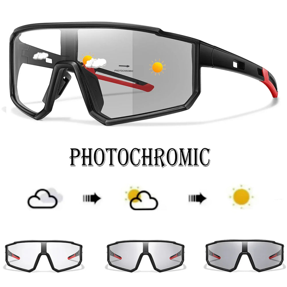 Selbsttönende Fahrradbrille unisex, UV-Schutz, leichtgewicht für sportliche Touren.