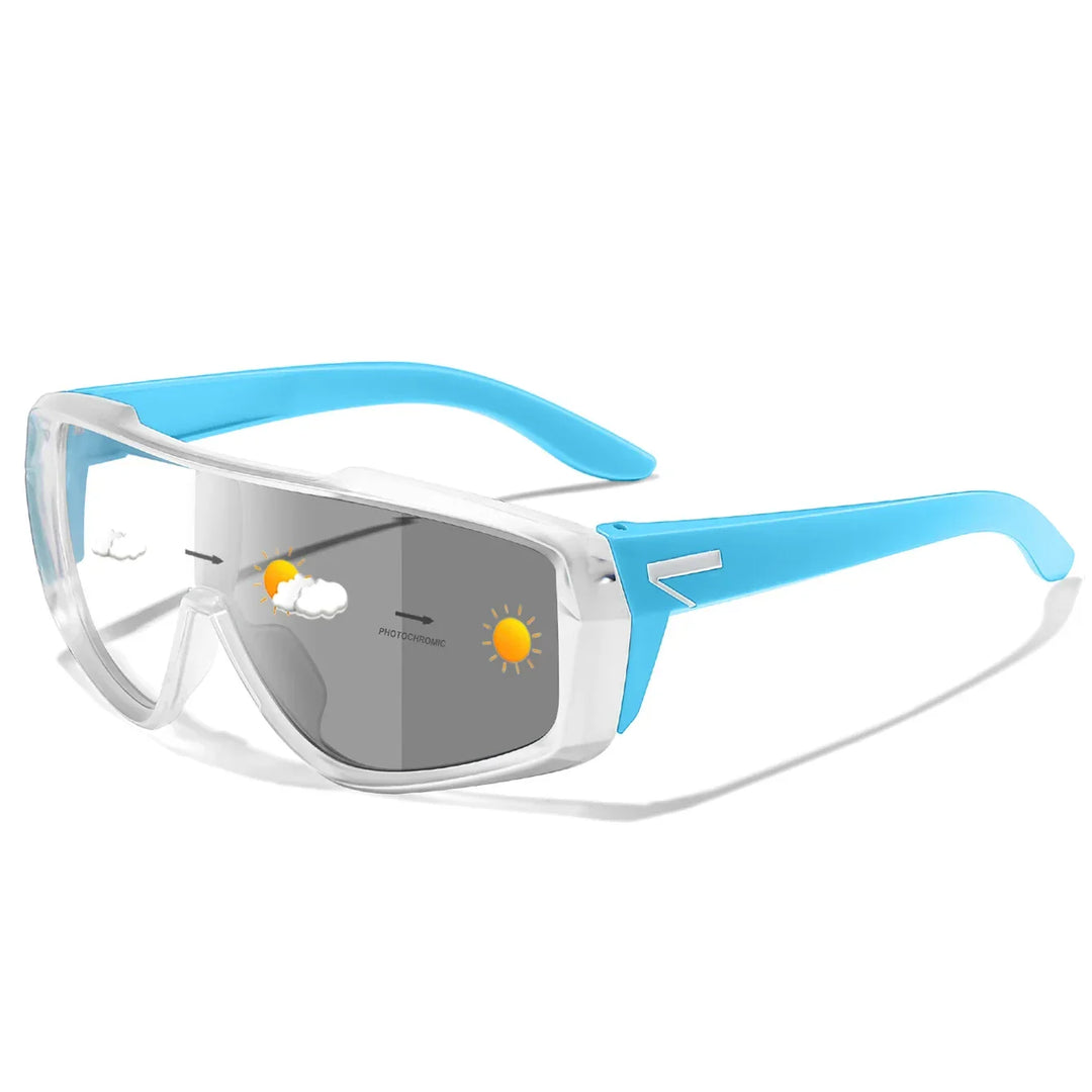 Leichte selbsttönende Sportsonnenbrille, UV-Schutz, unisex, optimal für schnelles Laufen.