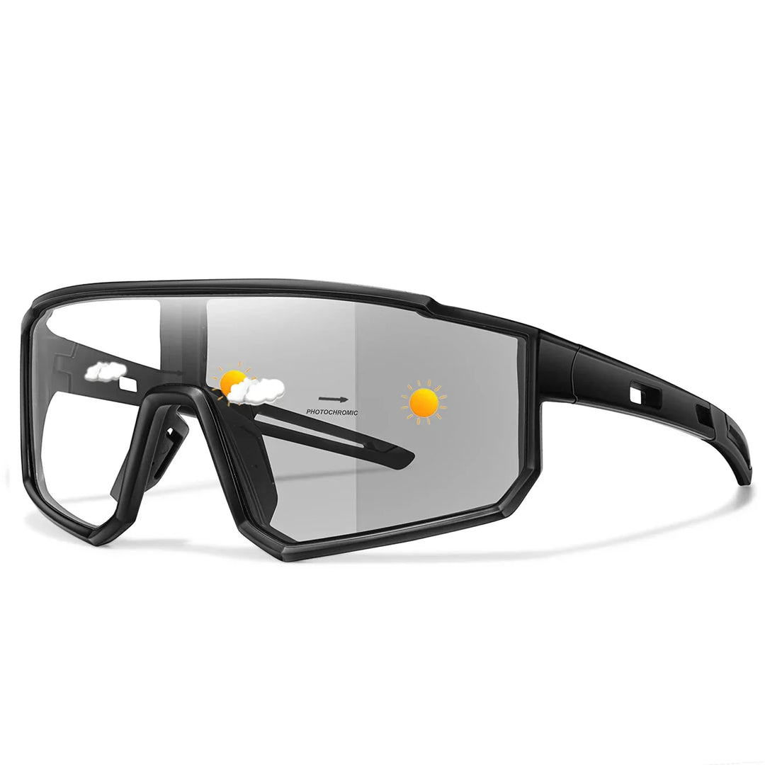 Komfortable Fahrradbrille selbsttönend, UV-Schutz, unisex, mit verstellbarem Nasenpad.