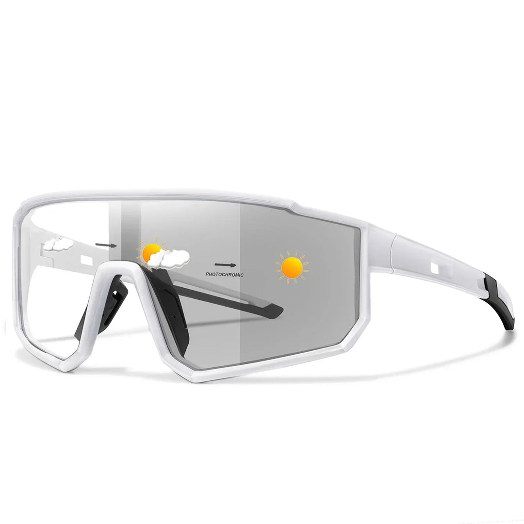 Flexible Sportbrille selbsttönend, UV-Schutz, leichtgewicht, passend für alle Gesichtsformen.