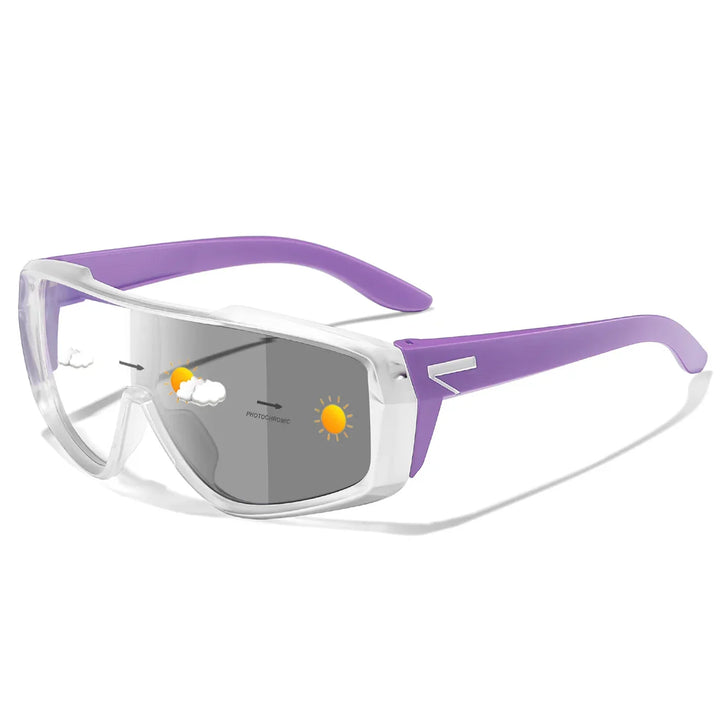 Selbsttönende Sportsonnenbrille unisex, UV-Schutz, ideal für alpine Touren.