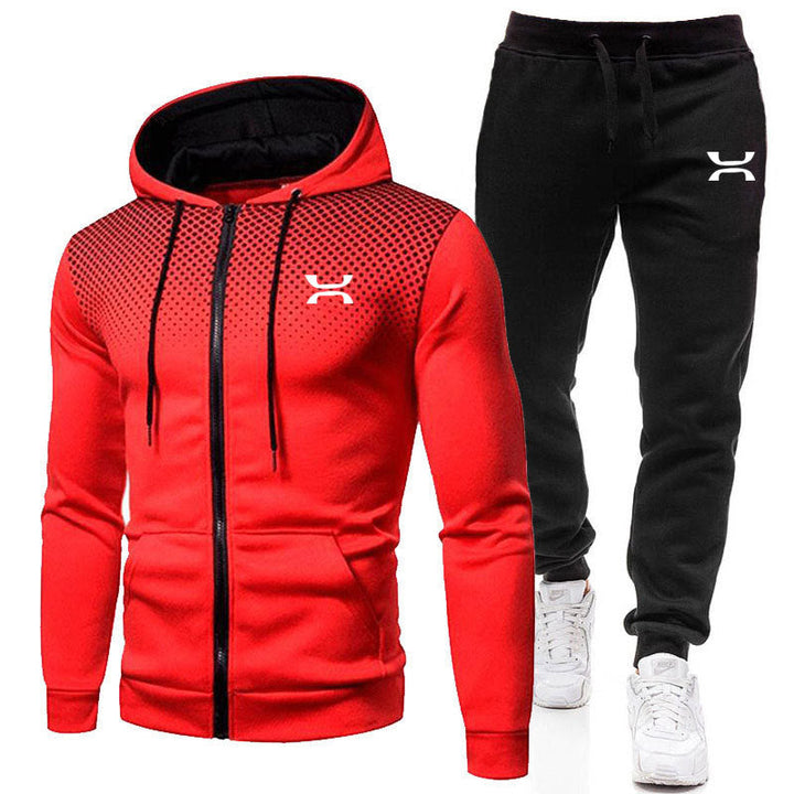 Weicher Herren Freizeitanzug mit Kapuzenpullover und Sporthose. Ideal für Sport, Gym & Alltag.
