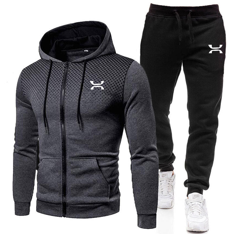 Herren Sportanzug: Bequemer 2-Teiler mit Reißverschluss Hoodie und Jogginghose für Freizeit & Training.
