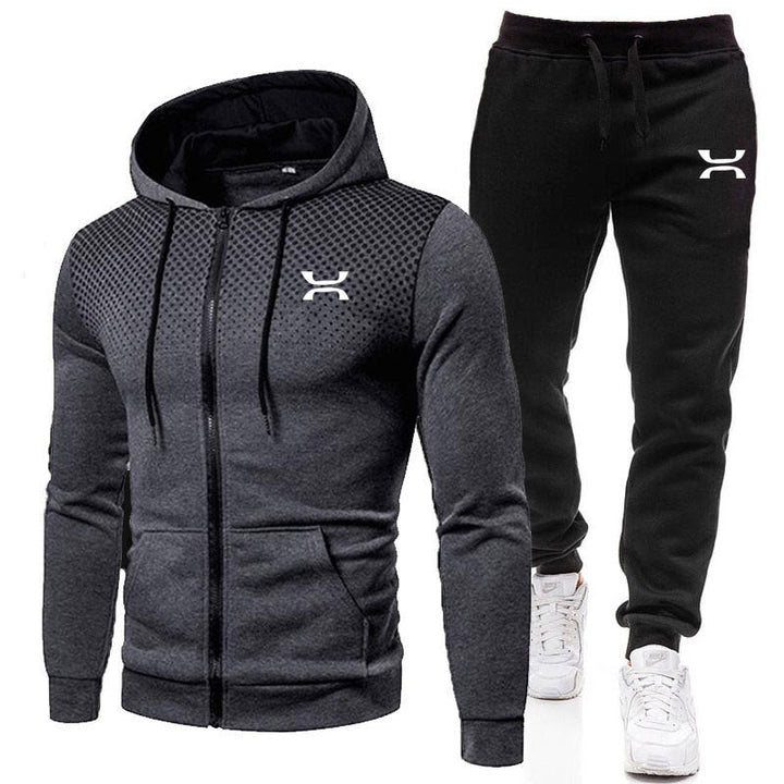 Herren Sportanzug: Bequemer 2-Teiler mit Reißverschluss Hoodie und Jogginghose für Freizeit & Training.