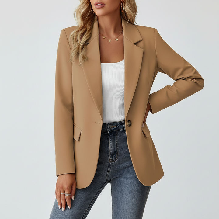 Moderner Damen Business Blazer für Frühling & Sommer. Taillierte Jacke, ideal für Büro und elegante Freizeitlooks.