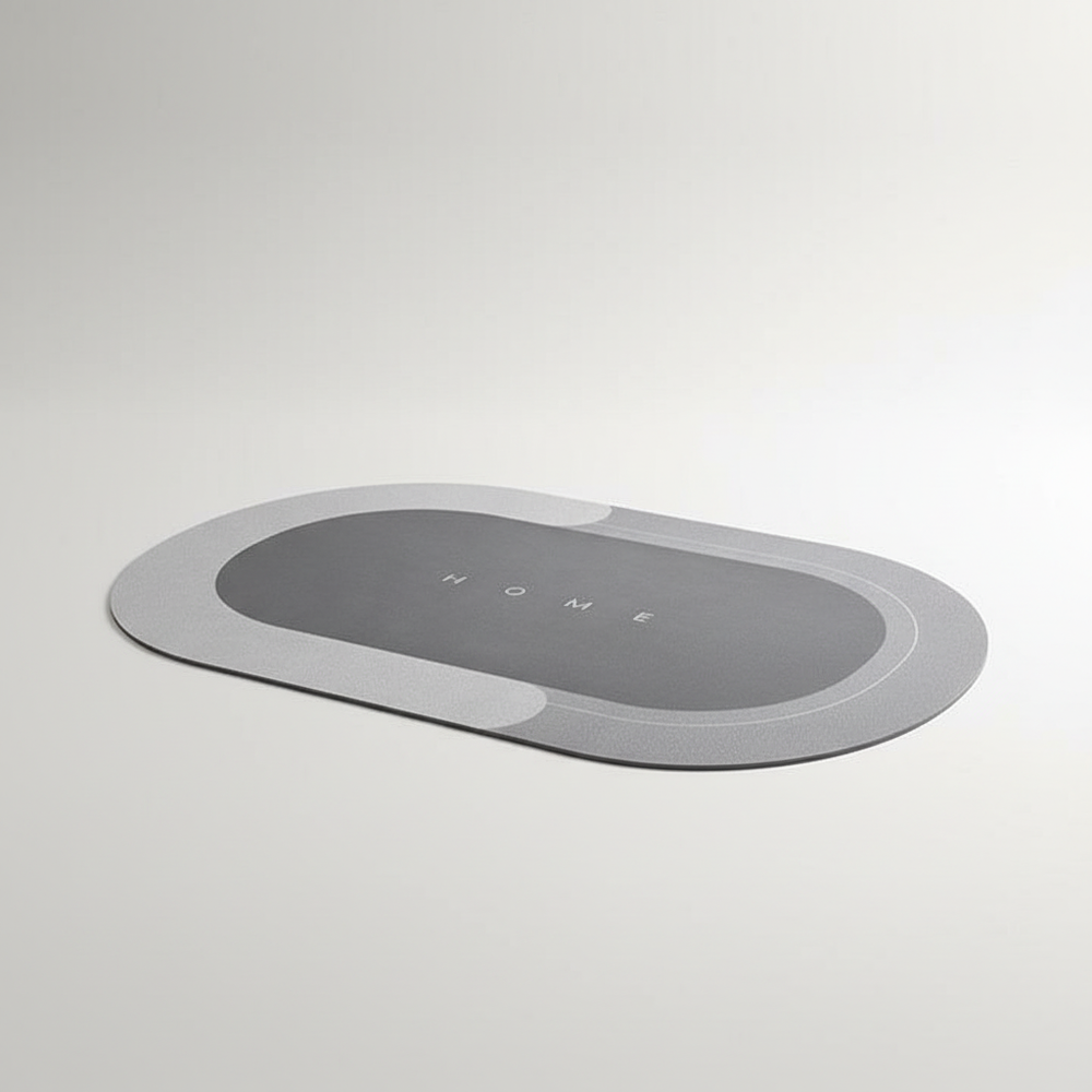 Komfortable Mikrofaser Badmatte, oval, extrem saugfähig & schnelltrocknend, ideal für jedes Badezimmer.