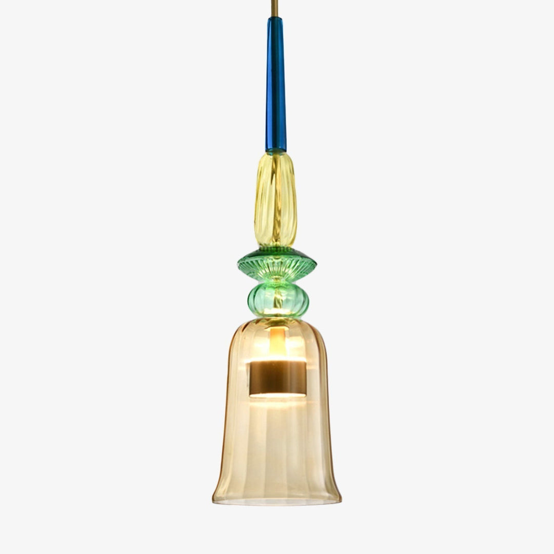 Künstlerische bunte Deckenlampe, modern, LED, zentrale Beleuchtung für den Wohnbereich.