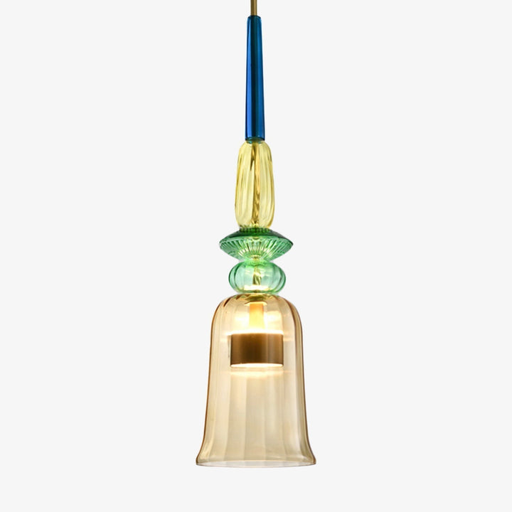 Künstlerische bunte Deckenlampe, modern, LED, zentrale Beleuchtung für den Wohnbereich.