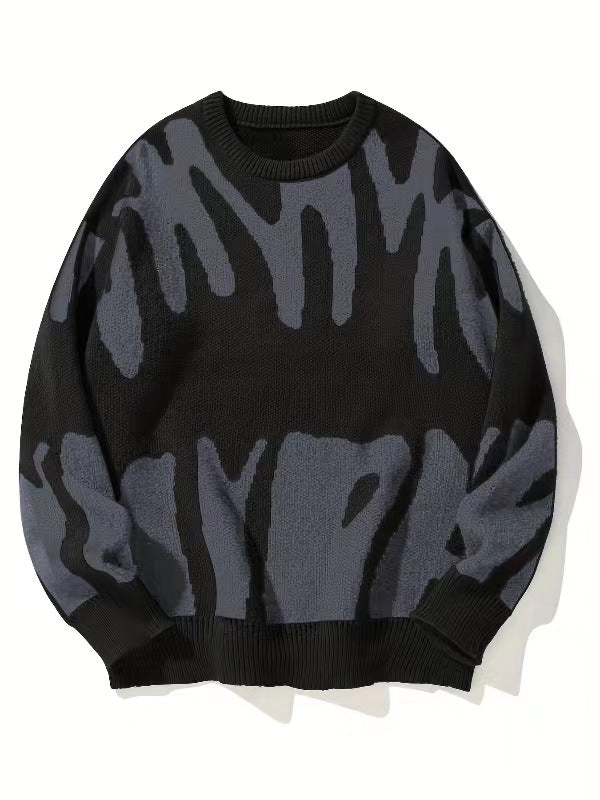 Herren Langarm-Pullover mit Rundhals und modernem Muster. Casual Sweatshirt, warm & komfortabel für stilvolle Freizeit.