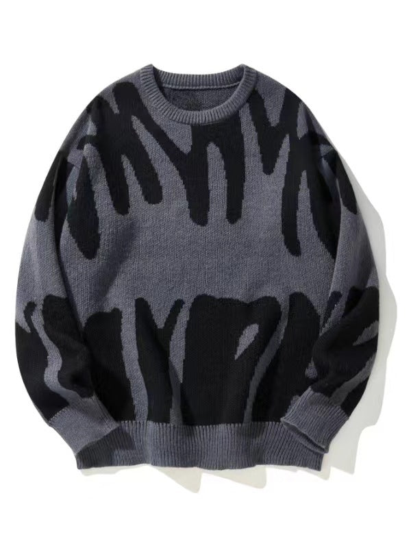 Herren Rundhals-Sweatshirt, gemustert, warm & stilvoll für Herbst/Winter. Moderner Casual Pullover mit Langarm.