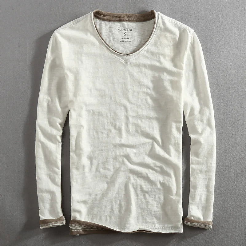 Herren Langarm-Pullover V-Ausschnitt, komfortables Oberteil für jeden Anlass. Zeitloser, eleganter Freizeitpullover Männermode.