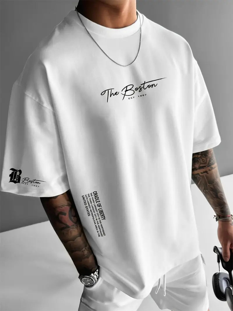 Herren Freizeit T-Shirt mit Grafik-Print, oversized und lässig für den Urban Style.