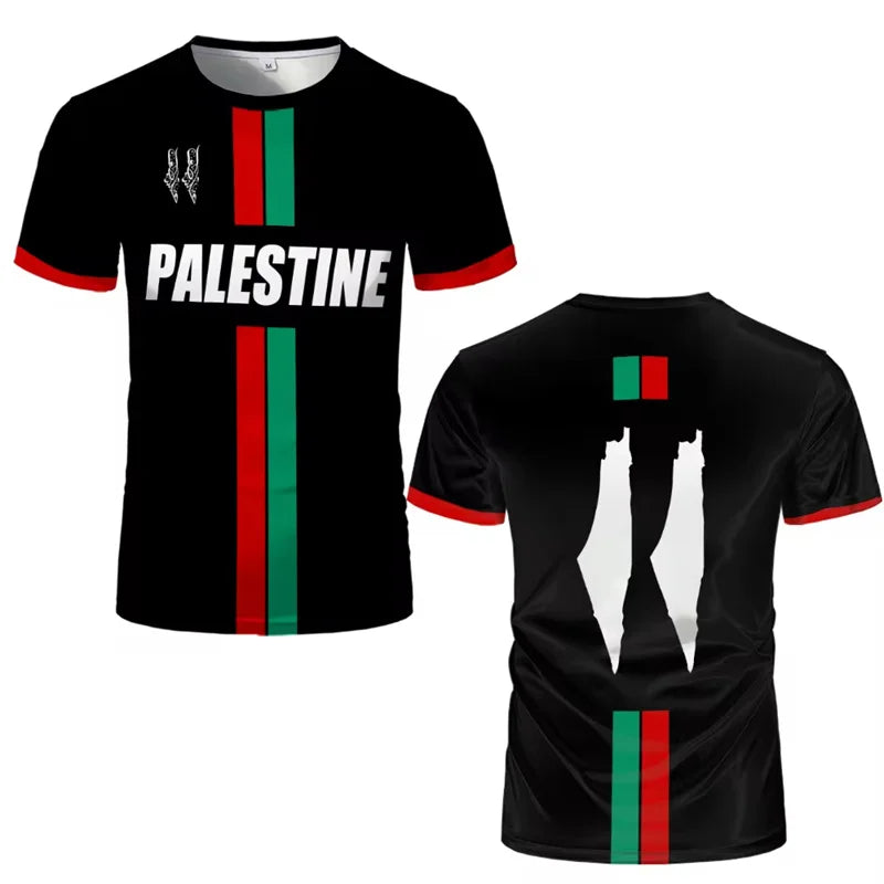 Stilvolles Herren Palästina Fan Trikot, kurzärmliges Sportshirt für echte Fußballbegeisterte. Zeige deine Unterstützung.