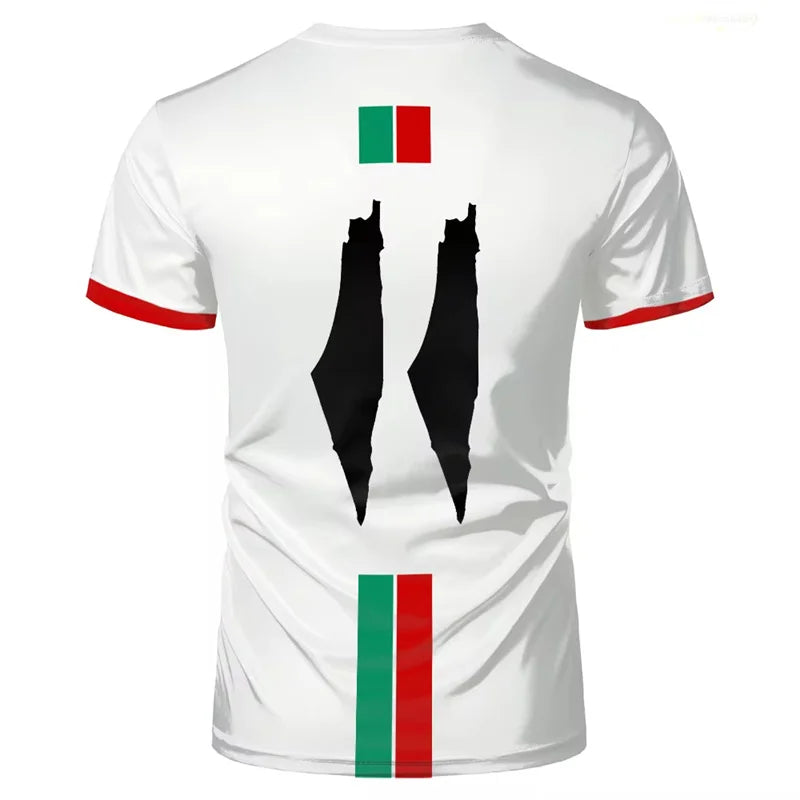 Modernes Herren Palästina Trikot, stylisches Kurzarmshirt als lässige Freizeitbekleidung & sportliche Herrenmode.