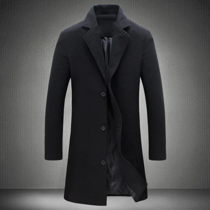 Eleganter Herren Wintermantel im klassischen Stil, warm und wetterfest für kalte Tage und stilvolle Herrenmode.