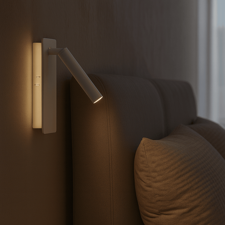 Elegante weiße LED Leselampe für die Wand, schwenkbar & dimmbar, energiesparendes Leselicht.