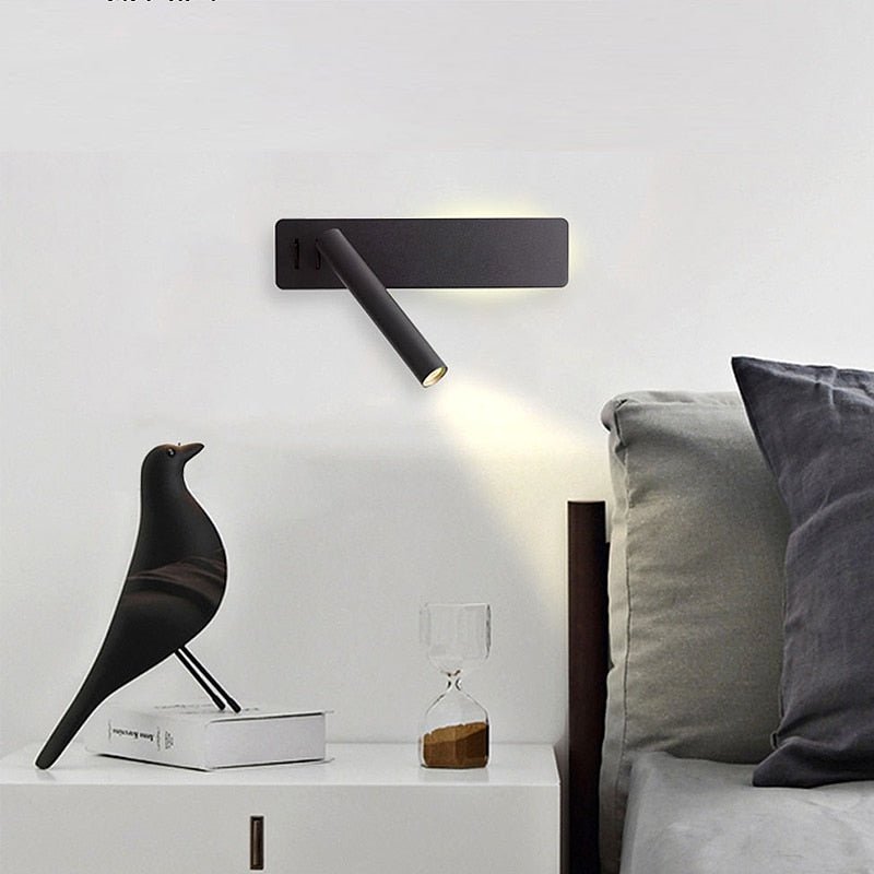 Dimmbare & drehbare LED Wandlampe, flexibles Leselicht für Schlafzimmer und Wohnzimmer.