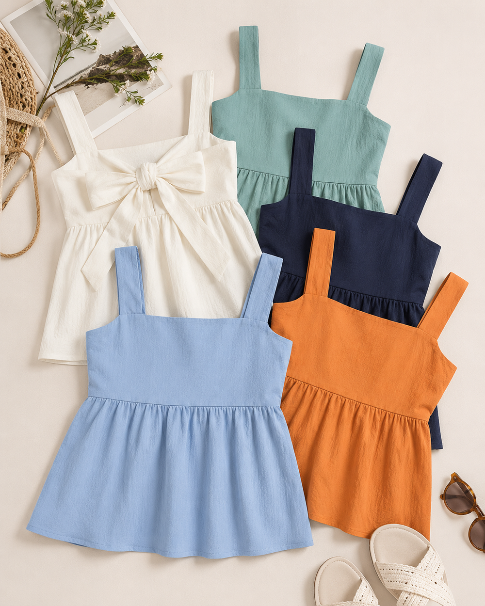 Damen Bluse mit quadratischem Ausschnitt & rückenfreiem Design, perfekt für elegante Sommer Mode.
