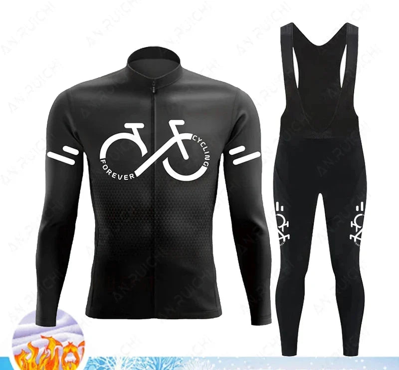 Herren MTB & Rennrad Bekleidung: Thermo Radtrikot Set, warm, winddicht & atmungsaktiv.