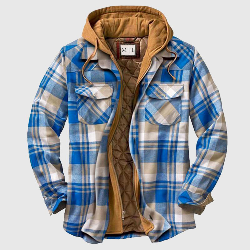 Robuste Herren Plaid Holzfällerjacke für den Winter, warm & langlebig, ideal für Outdoor & Freizeitaktivitäten.