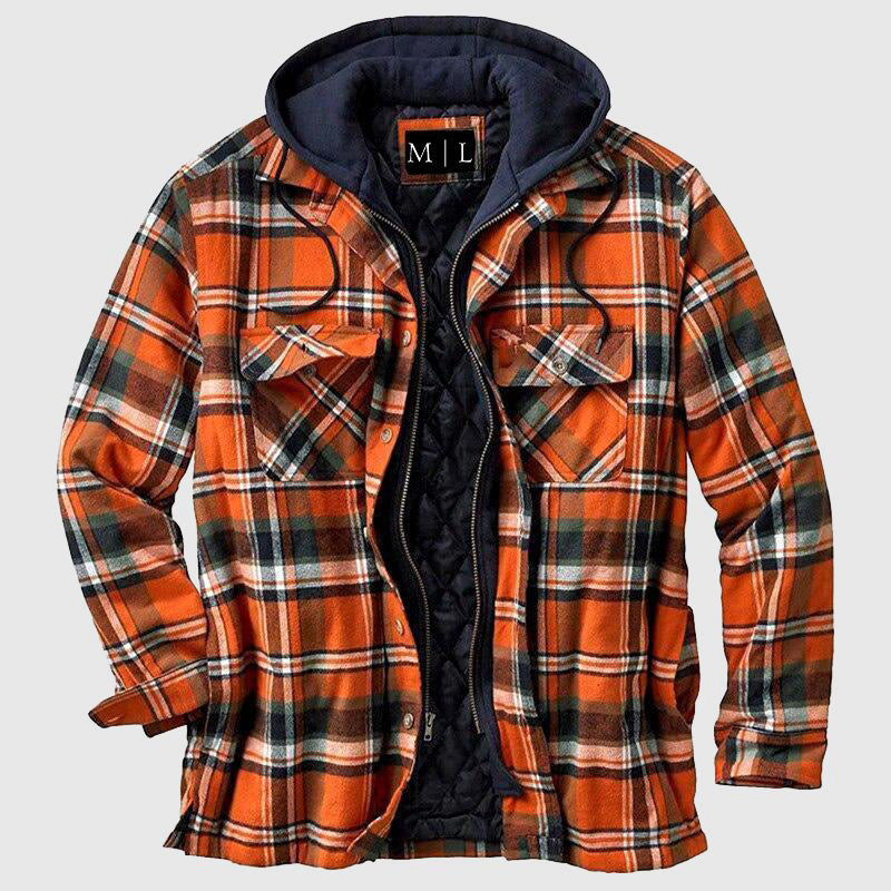 Lässige Herren Holzfällerjacke im Plaid-Design, ideal für Freizeit & Outdoor-Abenteuer, robust und gemütlich.