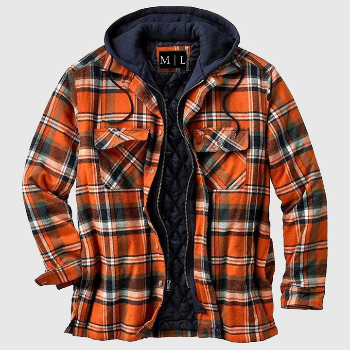 Lässige Herren Holzfällerjacke im Plaid-Design, ideal für Freizeit & Outdoor-Abenteuer, robust und gemütlich.