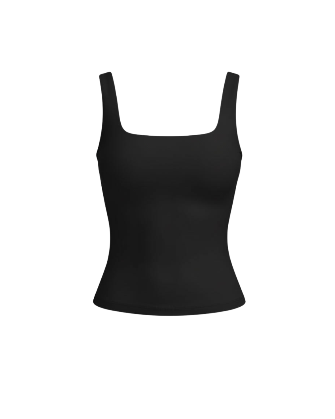 Figurbetontes Damen Top mit elegantem Eckausschnitt. Ärmelloses, minimalistisches Basic Oberteil.