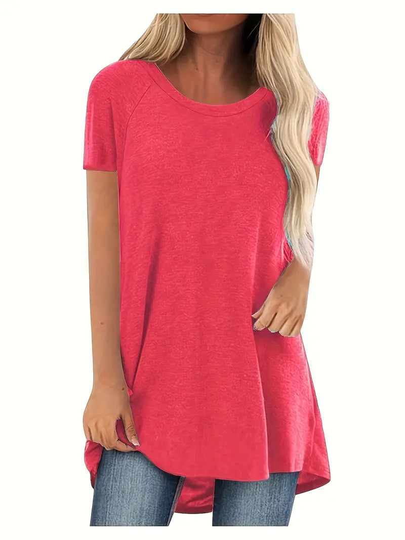 Modisches Damen Longshirt Basic Top, perfekt für Sommer und Frühling. Lässig und elegant.