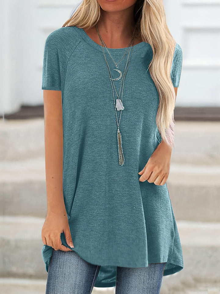 Lässiges Sommer Top für Damen, als Longshirt designt. Perfekt für warme Tage.