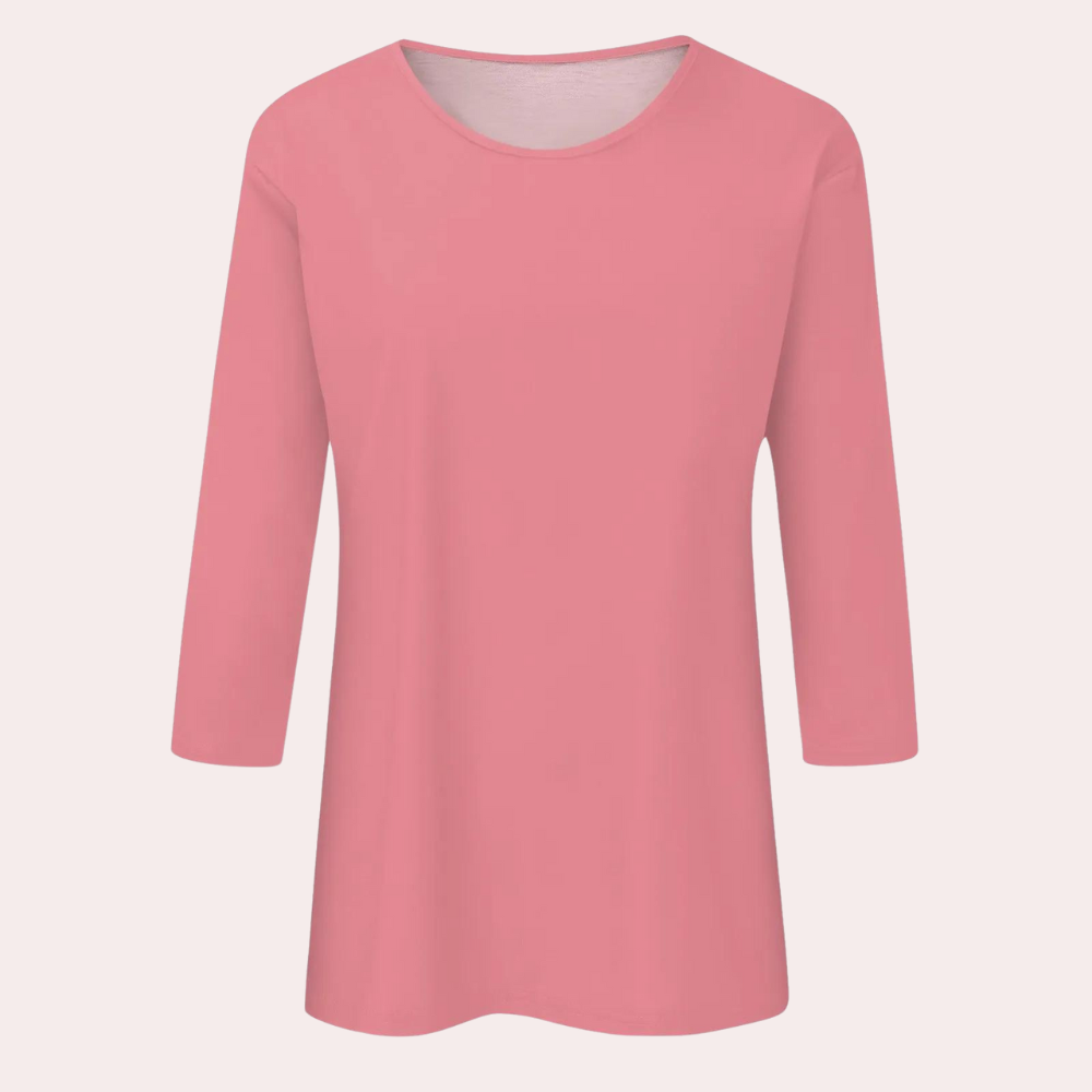 Modisches Damen Dreiviertelarm-Shirt. Komfortables Basic Oberteil mit 3/4-Ärmeln, perfekt für casual Frühling/Sommer Outfits.