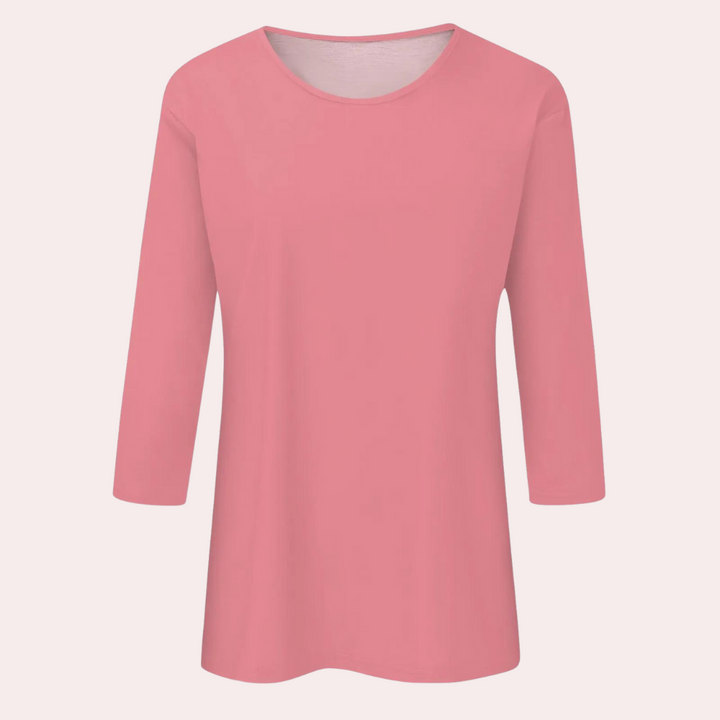 Modisches Damen Dreiviertelarm-Shirt. Komfortables Basic Oberteil mit 3/4-Ärmeln, perfekt für casual Frühling/Sommer Outfits.