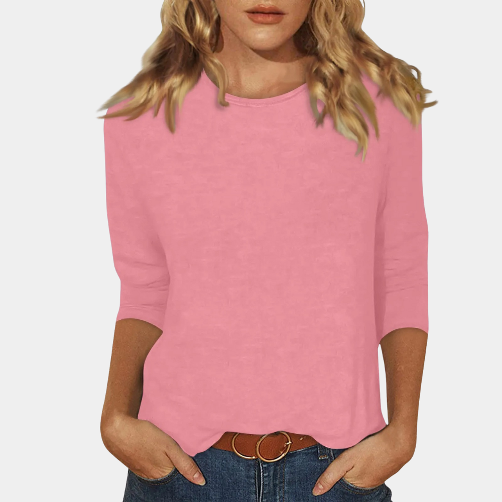 Damen Dreiviertelarm-Shirt, Rundhals, weich & komfortabel. Vielseitiges Basic Oberteil für Frühling & Sommer.