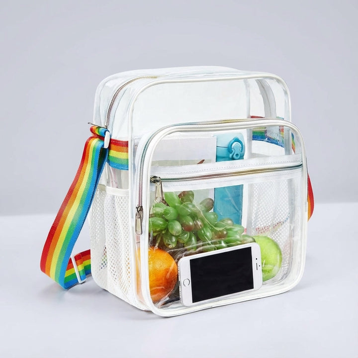 ClearStride transparente Eventtasche, Unisex Crossbody-Design für Stadien und Sicherheit.